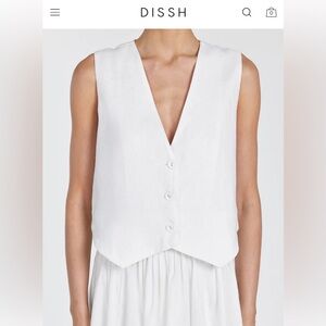 Dissh Banks White Linen Vest